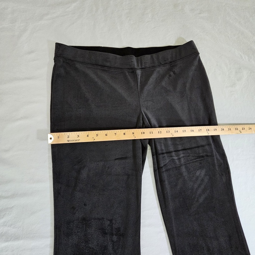 Juicy Couture Velour Logo Sweatpants Women's L Black Stretch Polyester Spandex - Picture 6 of 11